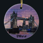 London Tower Bridge Christmas Ornament<br><div class="desc">Personalised Christmas ornament with a photo of the London Tower Bridge.  Add your date to both sides,  or remove it to leave blank.</div>