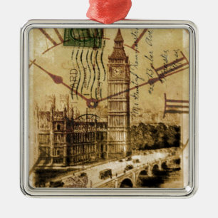 London Tower bridge clocktower big ben Metal Tree Decoration