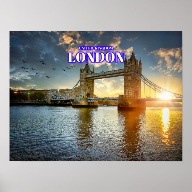 London Tower Bridge Daylight - United Kingdom Poster (Front)