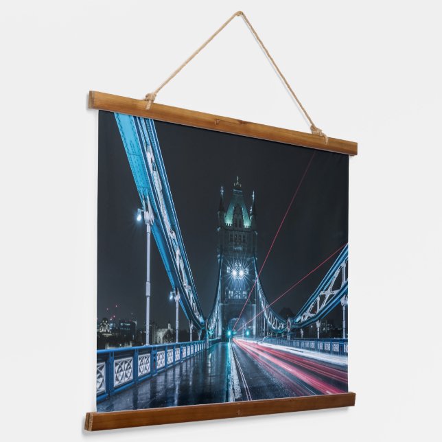 London Tower Bridge Hanging Tapestry (Angled)