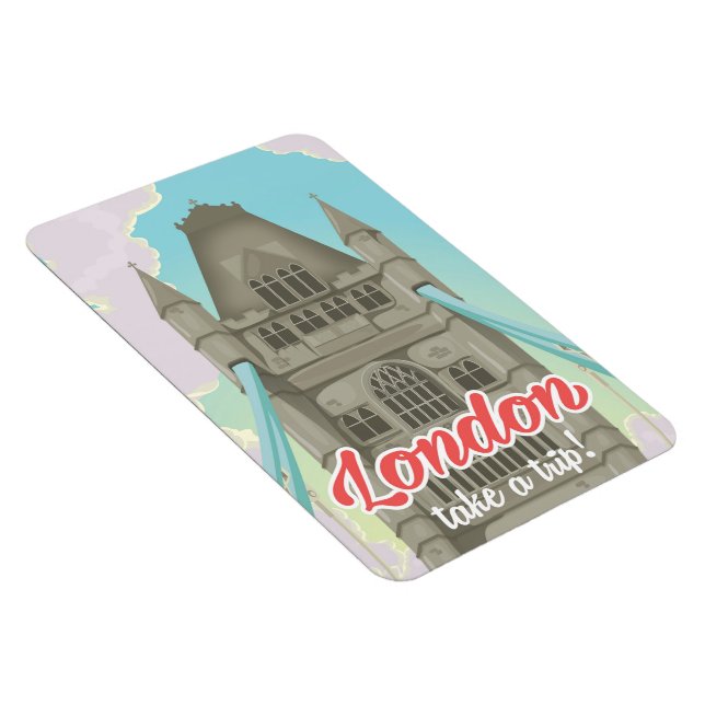 London Tower Bridge Travel poster Magnet (Right Side)