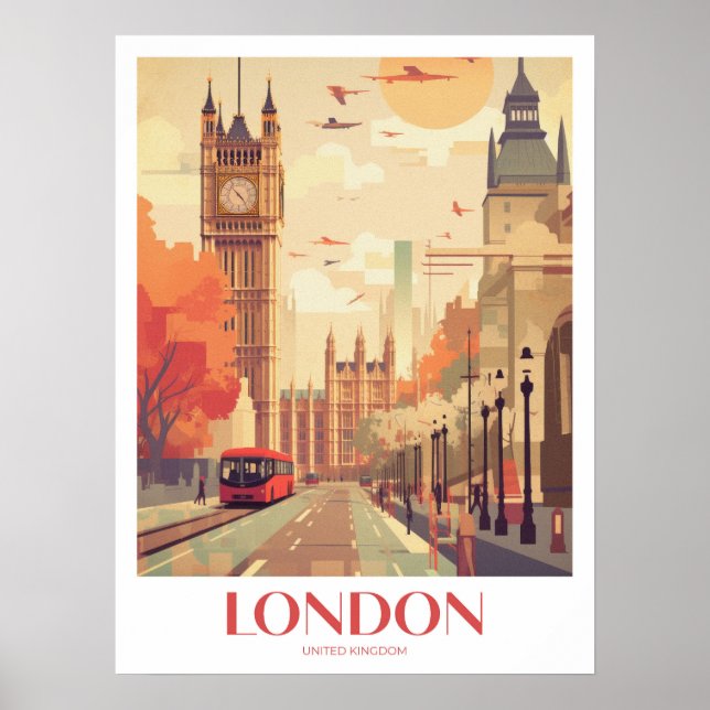 London Travel Print Wall Art  (Front)