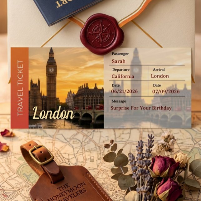 London Trip Surprise Boarding Pass Invitation (Creator Uploaded)
