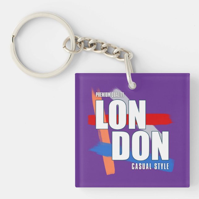 London Typography Key Ring (Front)