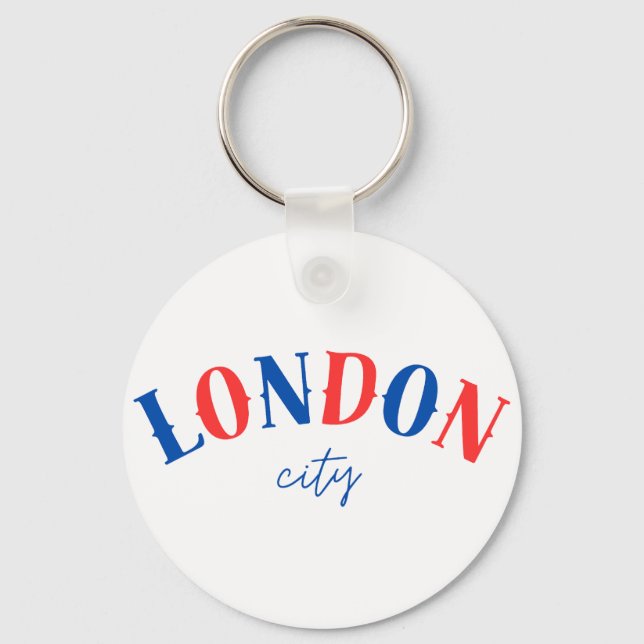 London Typography Sign 1 Key Ring (Front)