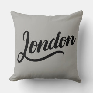 London Typography Throw Pillow