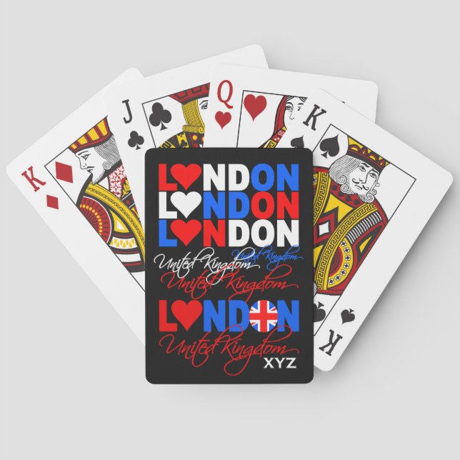 London UK custom monogram playing cards (Back)