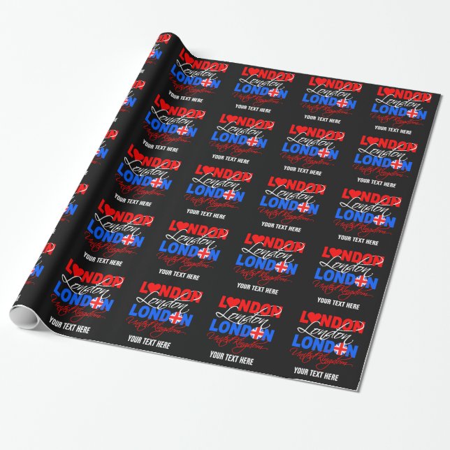 London UK custom wrapping paper (Unrolled)