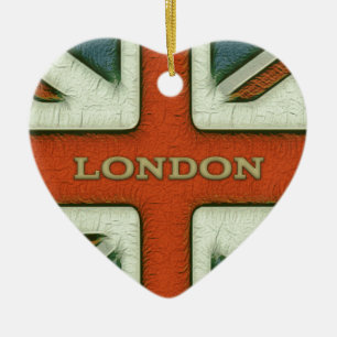 London UK Flag Ceramic Tree Decoration
