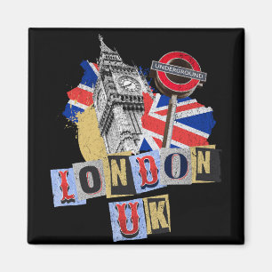 London UK retro style design Magnet