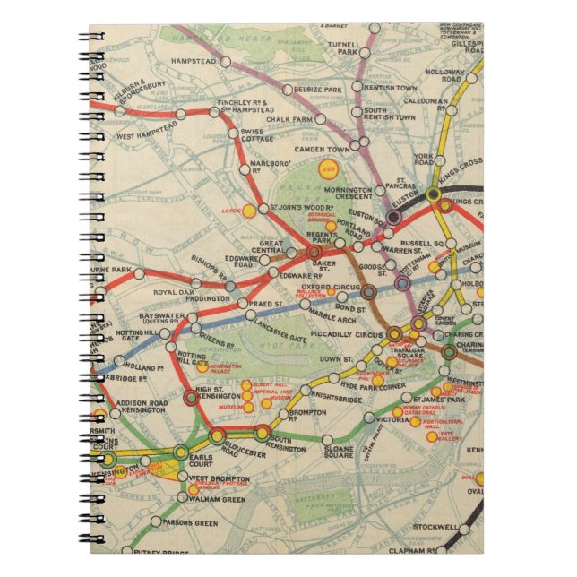London Underground Railways Map Notebook (Front)