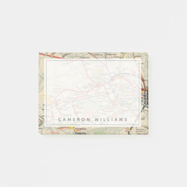London Underground Railways Map Post-it Notes (Front)