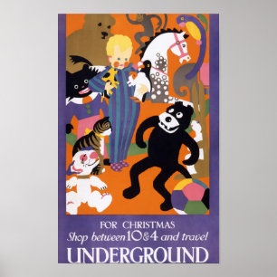 London Underground Vintage Shopping Poster
