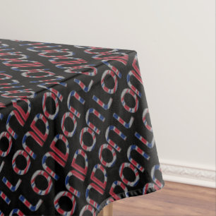 London Union Jack British Flag Typography Elegant Tablecloth
