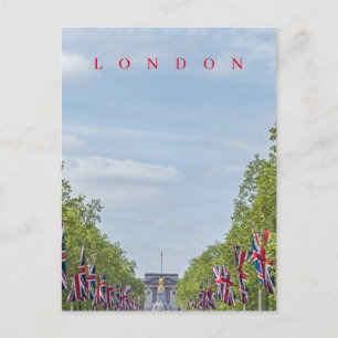 London Union Jack flags on The Mall postcard