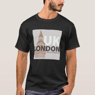 London United Kingdom Big Ben Minimalist Typograph T-Shirt