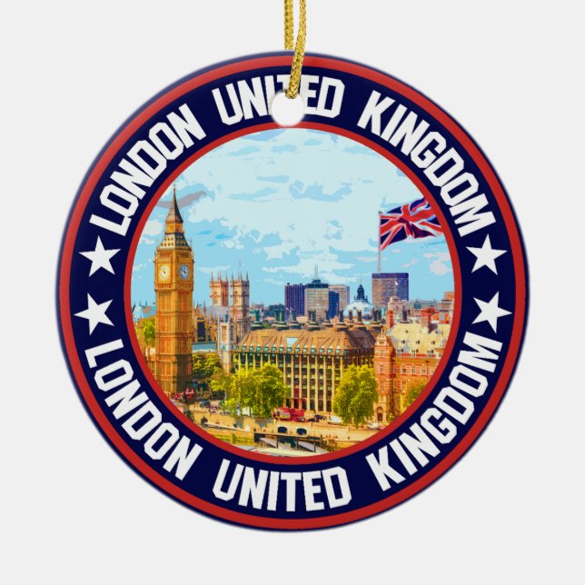 London United Kingdom                              Ceramic Tree Decoration (Front)