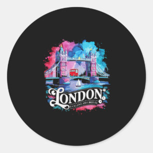 London United Kingdom Travel Vacation I Love Londo Classic Round Sticker
