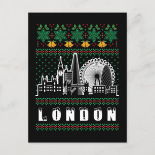 London United Kingdom Ugly Christmas Postcard