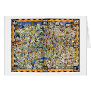 London Vintage Map Poster Restored