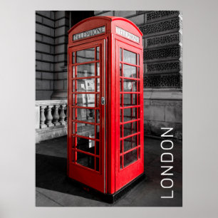 London Vintage Phone Box UK Retro Telephone Poster