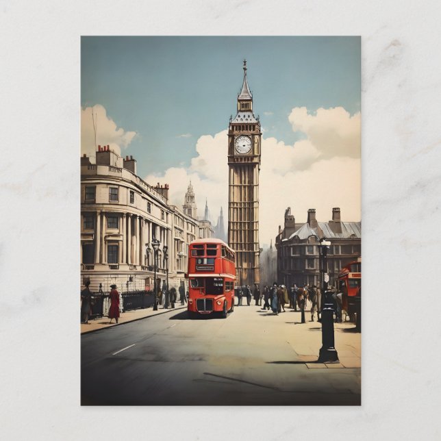 London vintage poster postcard (Front)