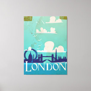 London vintage travel poster canvas print