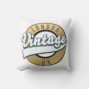 London Vintage UK retro logo. Trucker Hat Cushion