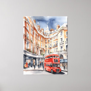 London watercolor art canvas print