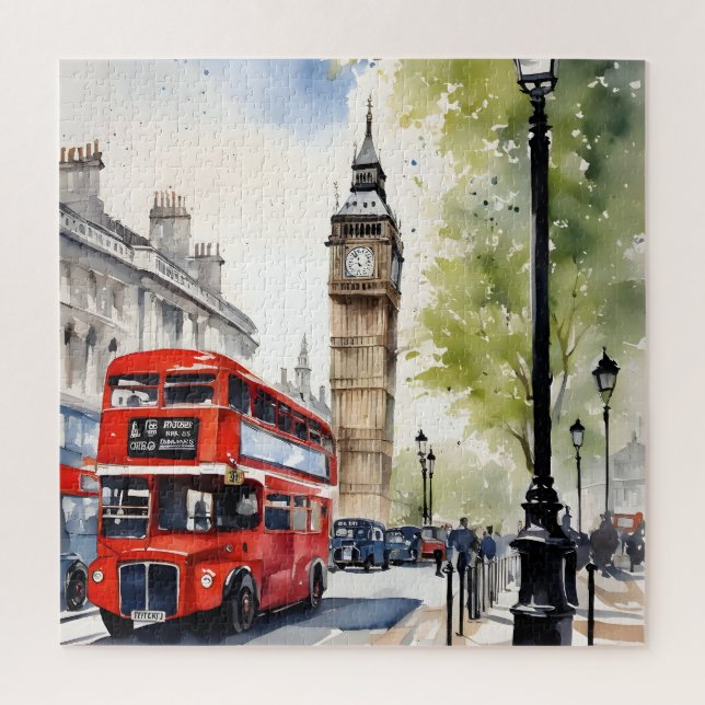 London watercolor art jigsaw puzzle (Vertical)