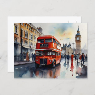 London watercolor art  postcard