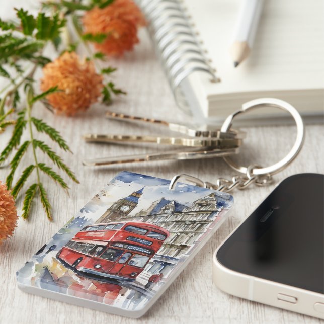 London Watercolor Keychain (Front Right)