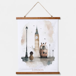 London watercolor print hanging tapestry