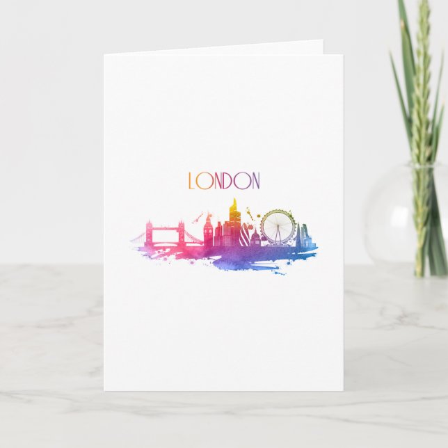 LONDON WATERCOLOR SKYLINE CARD (Front)