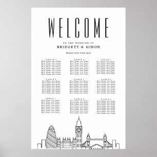 London Wedding   Landmarks 9 Table Seating Chart