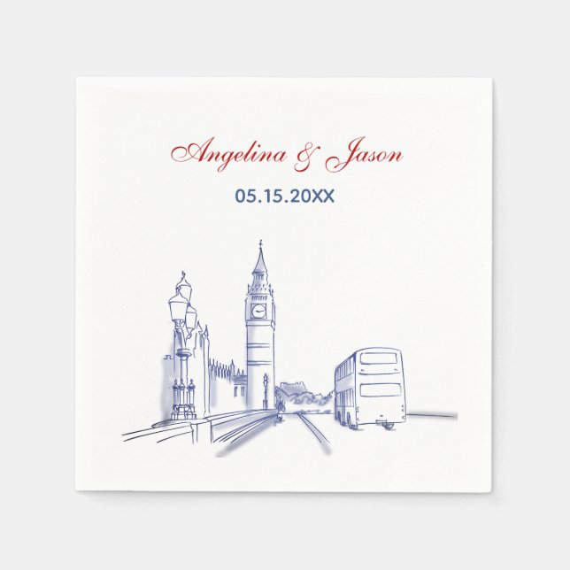 London Wedding  Napkin (Front)
