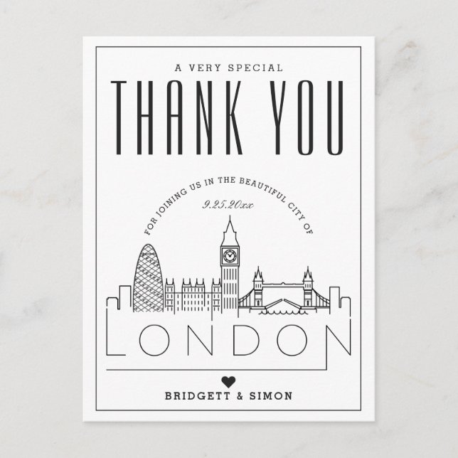 London Wedding | Thanks for Coming! Postcard (Front)