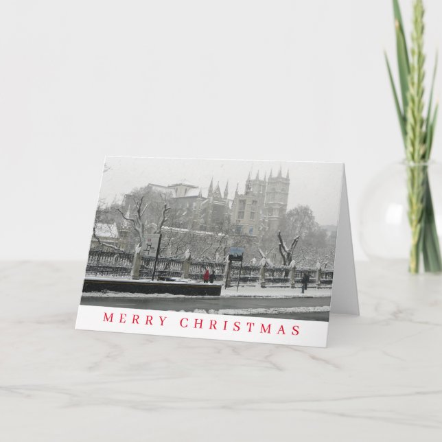 London Westminster Abbey view Christmas card  (Front)