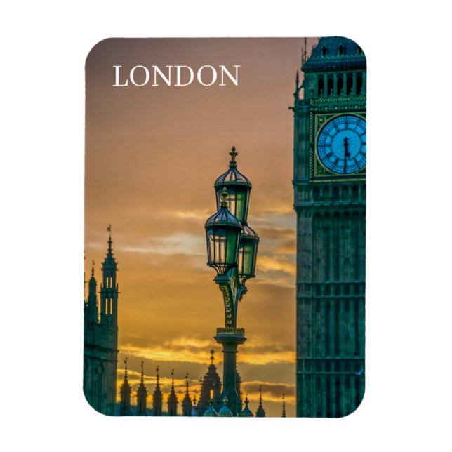 London Westminster at sunset fridge magnet (Vertical)