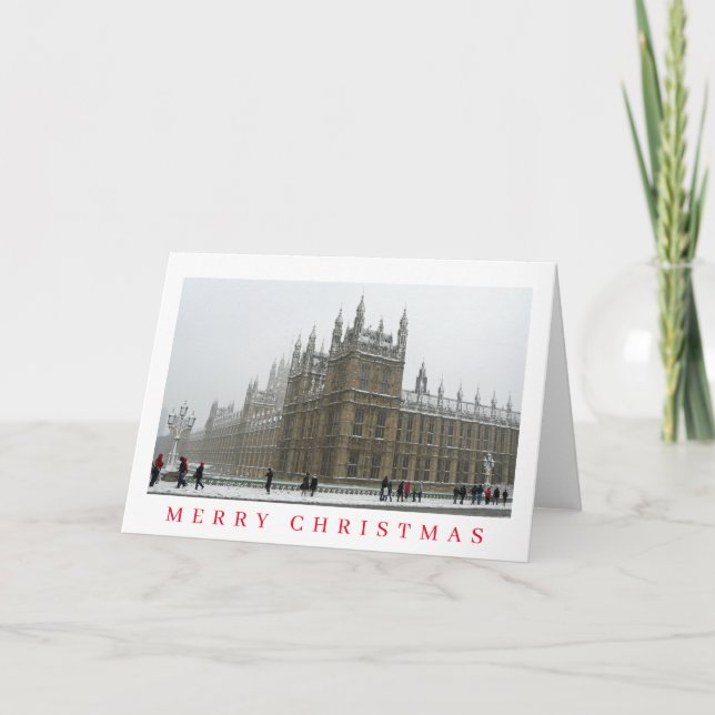 London Westminster in winter view Christmas card  (Front)