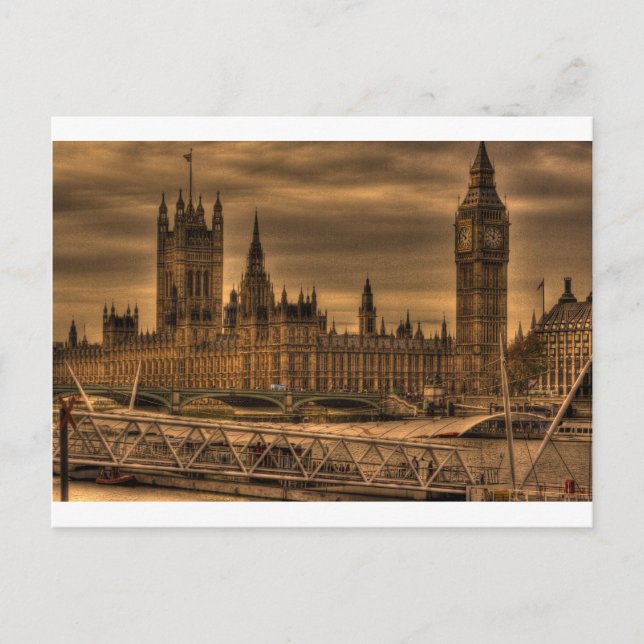 London Westminster Palace & Big Ben Postcard (Front)