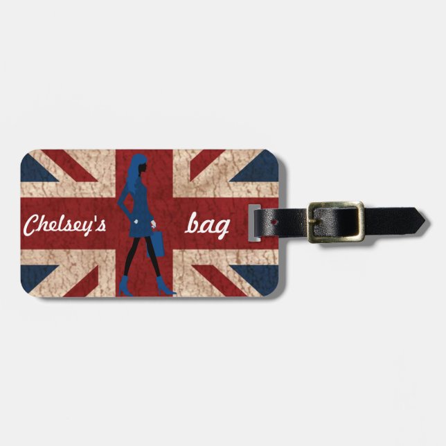 London's calling luggage tag (personalise) (Front Horizontal)