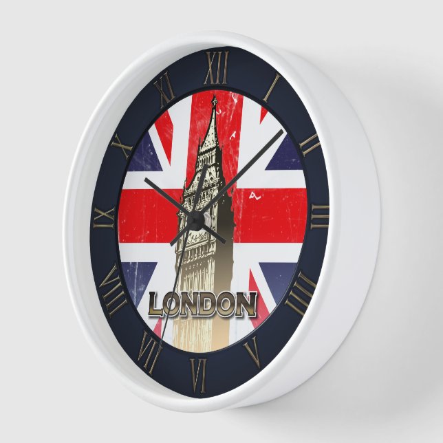 London's Famous Big Ben Wall Clock (Angle)