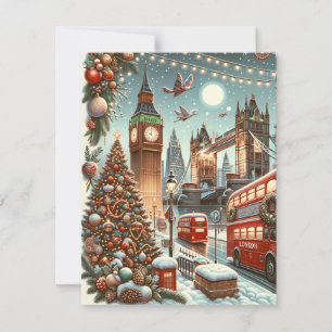 London's Festive Splendor - Vibrant Christmas Car Invitation