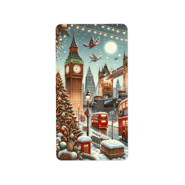 London's Festive Splendor - Vibrant Christmas Car Label (Front)