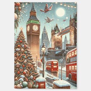 London's Festive Splendour - Vibrant Christmas Car Magnet