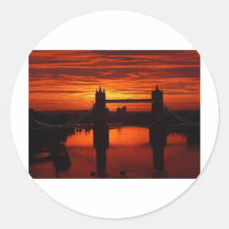 London's Tower Bridge at Daybreak Classic Round Sticker