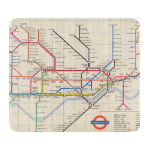 London's Underground Map Cutting Board