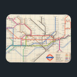 London's Underground Map Magnet<br><div class="desc">"Underground. Designed by Harold F. Hutchison". Pocket map of London underground railways by Harold F. Hutchison from 1962. Shows colour coded stations,  main subway lines,  escalator connection,  and river. 11091002.jp2</div>