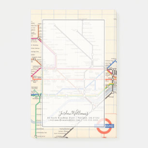 London's Underground Map Post-it Notes